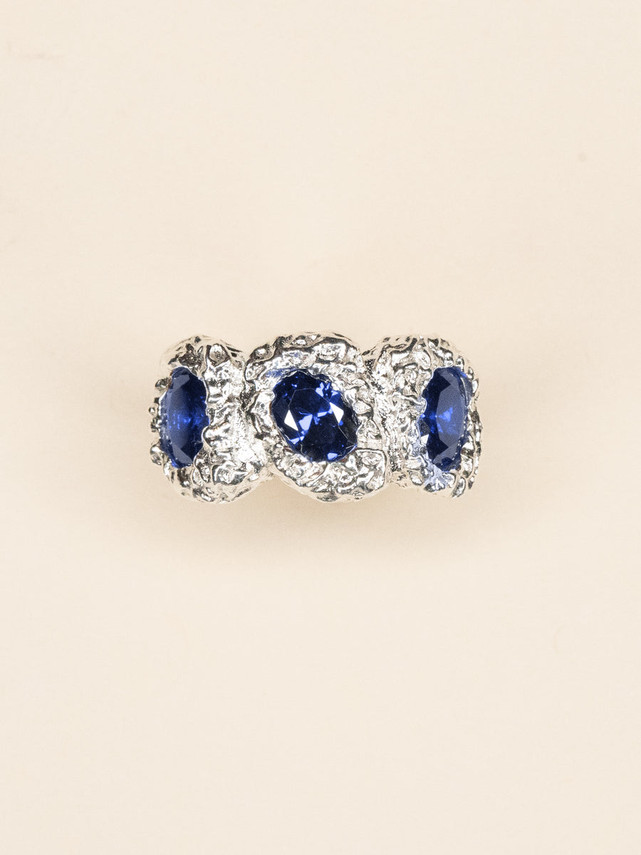 KIJANI, BLUE - SILVER RING